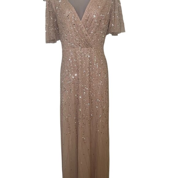 Mac Duggal 35109 Nude Beaded Gown Size 12 NWT $698 Formal Evening Dress - Picture 2 of 7